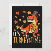 Thanksgiving Haar Turkije Tijd Herfst Blad Dinosau Kaart (Achterkant)