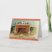 Thanksgiving haard feestdagen kaart (Voorkant)