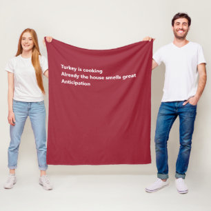 Thanksgiving Haiku Gedicht Minimal Bourgogne Fleece Deken