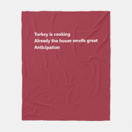 Thanksgiving Haiku Gedicht Minimal Bourgogne Fleece Deken