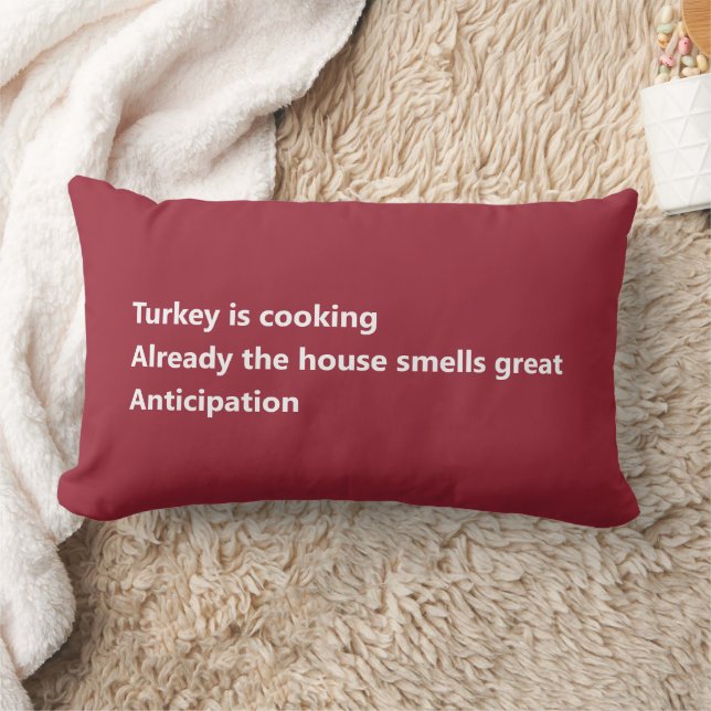 Thanksgiving Haiku Gedicht Minimal Bourgogne Rood Kussen (Deken)
