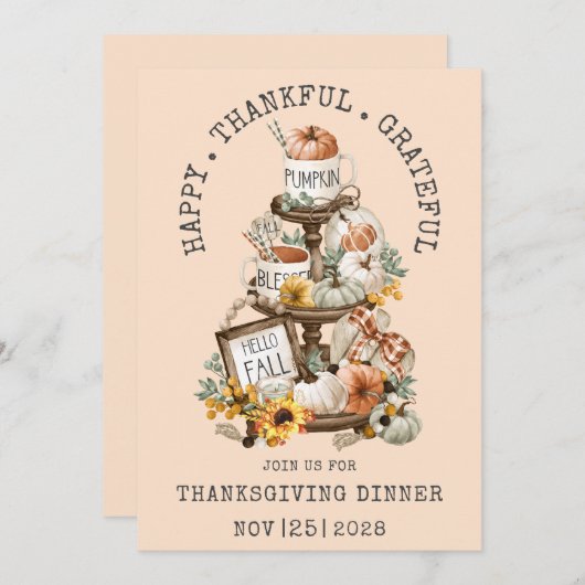 Thanksgiving Hallo Herfst Inbeluitnodiging Kaart (Voorkant / Achterkant)