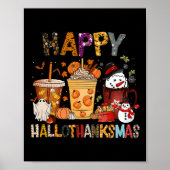 Thanksgiving Hallothanksmas Christmas Halloween Co Poster (Voorkant)