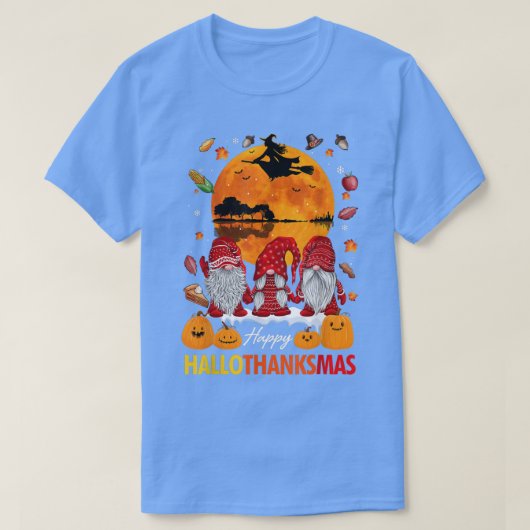 Thanksgiving Halloween Gnomes Happy Hanksmas T-shirt (Design voorkant)