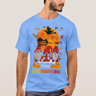 Thanksgiving Halloween Gnomes Happy Hanksmas T-shirt
