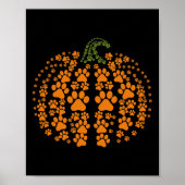 Thanksgiving Halloween Herfst Cute Paws Pumpkin Pe Poster (Voorkant)