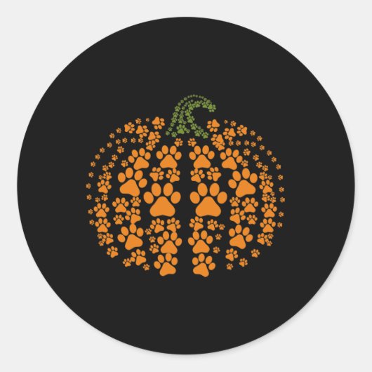 Thanksgiving Halloween Herfst Cute Paws Pumpkin Pe Ronde Sticker (Voorkant)