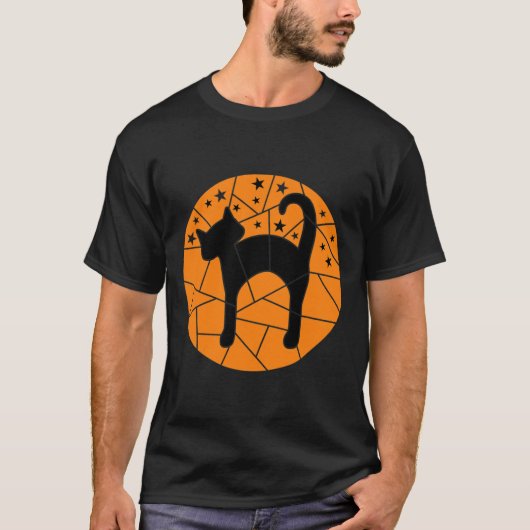 Thanksgiving Halloween Herfst Cute Starry Black Ca T-shirt (Voorkant)