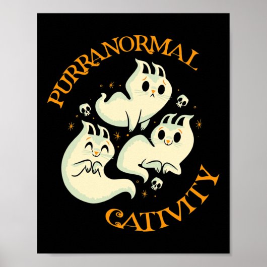 Thanksgiving Halloween Herfst Funny Cute Purranorm Poster (Voorkant)