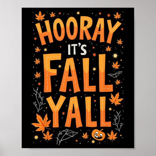 Thanksgiving Halloween Hooray Zijn Herfst Y'all He Poster (Voorkant)