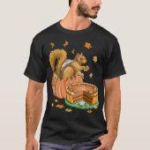 Thanksgiving Halloween Pumpkin Squirrel Funn T-shirt (Voorkant)