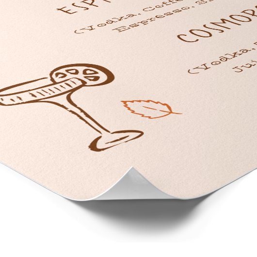 Thanksgiving Hand-Drawn Signature Cocktail Menu Poster (Hoek)