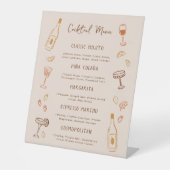 Thanksgiving Hand-Drawn Signature Cocktail Menu Reclamebord Met Voetstuk (Voorkant)