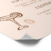 Thanksgiving Handgetekende Signature Cocktailmenu Poster (Hoek)