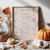 Thanksgiving Handgetekende Signature Cocktailmenu Poster