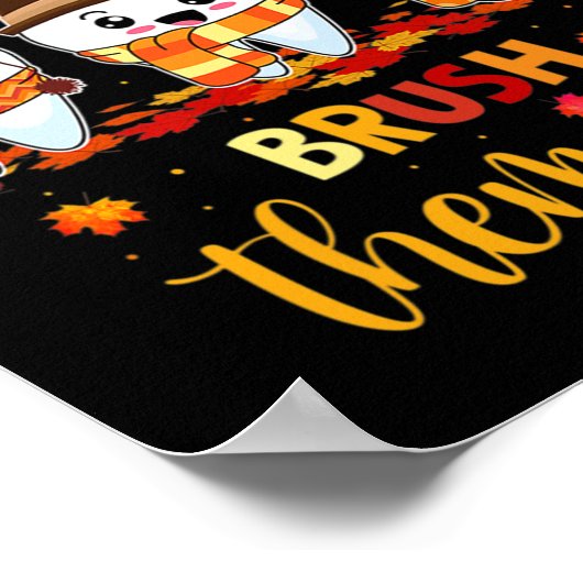 Thanksgiving Happy Herfst penseel Alle gebitsgebor Poster (Hoek)