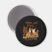 Thanksgiving Happy Herfst Yall Gnome Leopard Magneet (Voorkant / Achterkant)