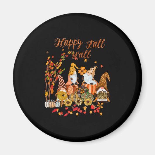 Thanksgiving Happy Herfst Yall Gnome Leopard Magneet (Voorkant)