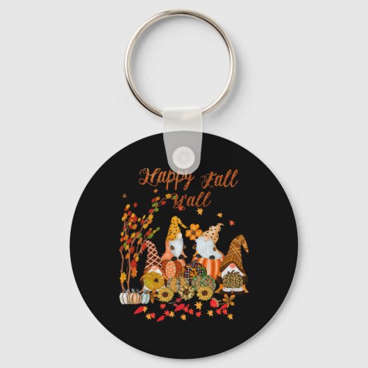 Thanksgiving Happy Herfst Yall Gnome Leopard Sleutelhanger (Voorkant)