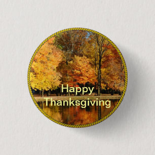 THANKSGIVING: Happy Thanksgiving-Button/laptop pop Ronde Button 3,2 Cm