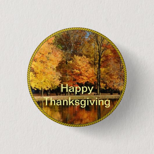 THANKSGIVING: Happy Thanksgiving-Button/laptop pop Ronde Button 3,2 Cm (Voorkant)