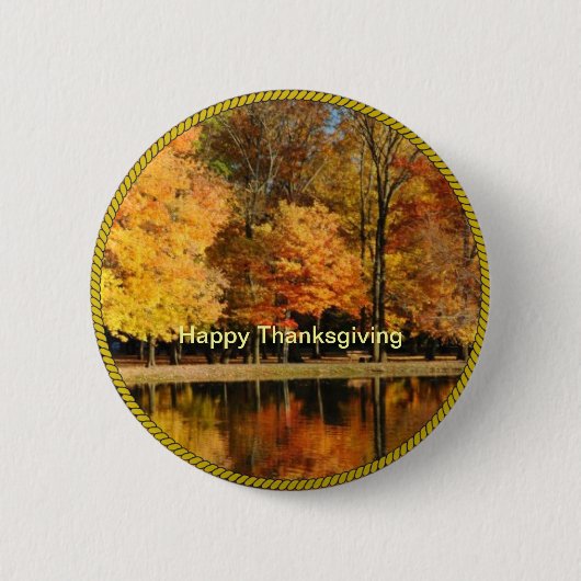 THANKSGIVING: Happy Thanksgiving-Button/laptop pop Ronde Button 5,7 Cm (Voorkant)