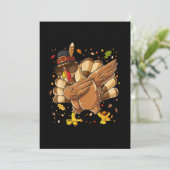 Thanksgiving-Happy Thanksgiving Dabbing Turkey Save The Date (Staand voorkant)