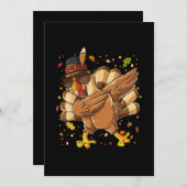 Thanksgiving-Happy Thanksgiving Dabbing Turkey Save The Date (Voorkant / Achterkant)