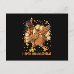 Thanksgiving-Happy Thanksgiving Dabbing Turkey Uitnodiging Briefkaart