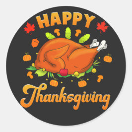 Thanksgiving - Happy Thanksgiving Ronde Sticker