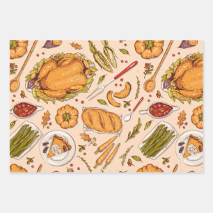 Thanksgiving Happy Turkey Day-cadeau Inpakpapier Vel