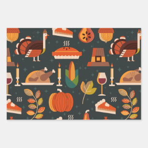 Thanksgiving Happy Turkey Day-cadeau Inpakpapier Vel