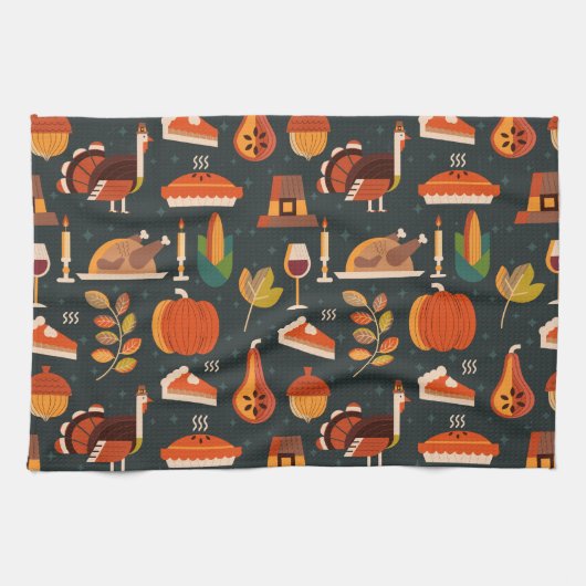 Thanksgiving Happy Turkey Day-cadeau Theedoek (Horizontaal)