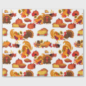 Thanksgiving Happy Turkey Day Pumpkin-cadeau Cadeaupapier (Vlak)
