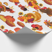 Thanksgiving Happy Turkey Day Pumpkin-cadeau Cadeaupapier (Hoek)