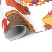 Thanksgiving Happy Turkey Day Pumpkin-cadeau Cadeaupapier (Rol Hoek)