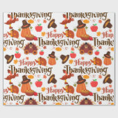 Thanksgiving Happy Turkey Day Pumpkin-cadeau Cadeaupapier (Vlak)