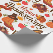 Thanksgiving Happy Turkey Day Pumpkin-cadeau Cadeaupapier (Hoek)