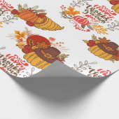 Thanksgiving Happy Turkey Day Pumpkin-cadeau Cadeaupapier (Hoek)