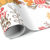 Thanksgiving Happy Turkey Day Pumpkin-cadeau Cadeaupapier (Rol Hoek)