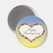 Thanksgiving hart - blauw en geel magneet (Voorkant / Achterkant)