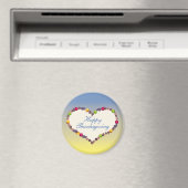 Thanksgiving hart - blauw en geel magneet (Insitu (Vaatwasser))