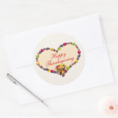 Thanksgiving Hart en Cornucopia Ronde Sticker (Envelop)