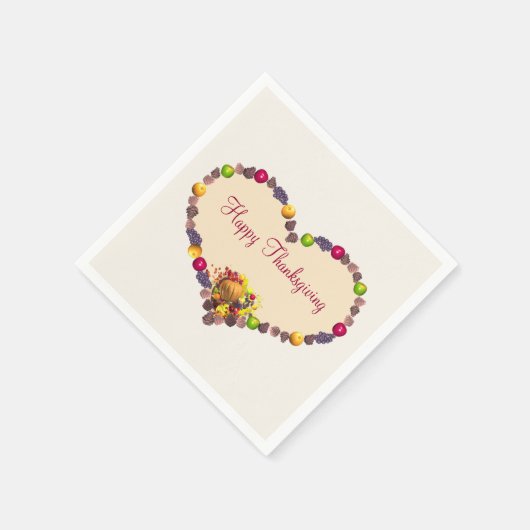 Thanksgiving Hart en Cornucopia Servet (Hoek)