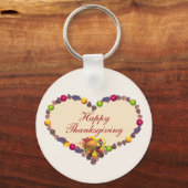 Thanksgiving Hart en Cornucopia Sleutelhanger (Voorkant)