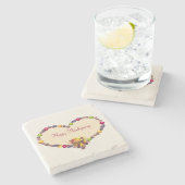 Thanksgiving Hart en Cornucopia Stenen Onderzetter (Zijkant)