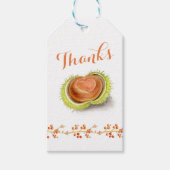 Thanksgiving hart kastanje grillen waterverf kunst cadeaulabel (Voorkant)