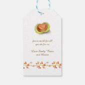 Thanksgiving hart kastanje grillen waterverf kunst cadeaulabel (Achterkant)