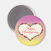 Thanksgiving hart - roze en geel magneet (Voorkant / Achterkant)