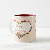 Thanksgiving hart tweekleurige koffiemok (Voorkant links)